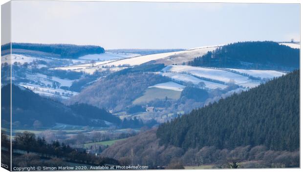 Majestic Shropshire winter landscape Canvas Print by Simon Marlow