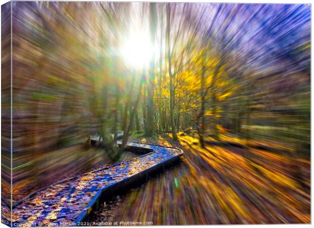 Enchanting Autumn Pathway Canvas Print by Simon Marlow