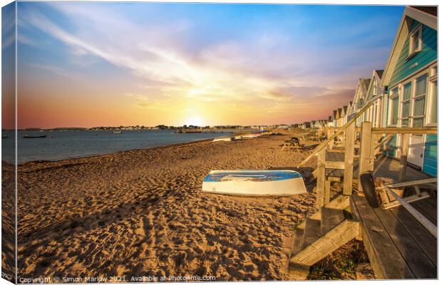 Majestic Sunrise over Hengistbury Head Canvas Print by Simon Marlow