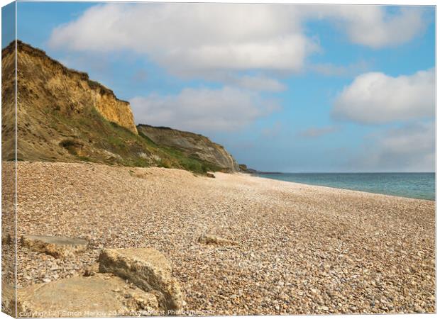 Burton Bradstock Beach Canvas Print by Simon Marlow