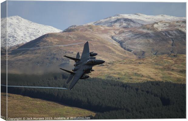 F15D low level through the Welsh Valleys Canvas Print by Jack Murawa