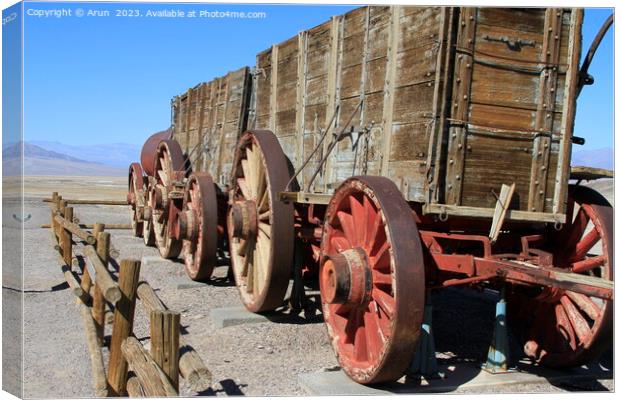 Old wagon train in Death Valley California  Canvas Print by Arun 