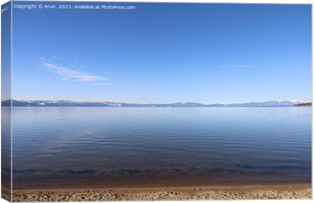 Lake Tahoe in the winter Canvas Print by Arun 