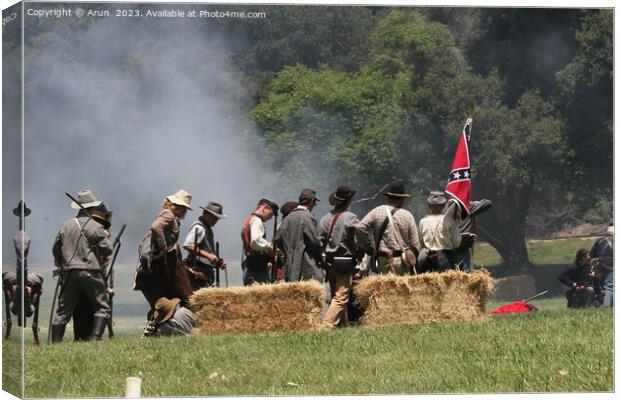 Civil War Reenactment Canvas Print by Arun 