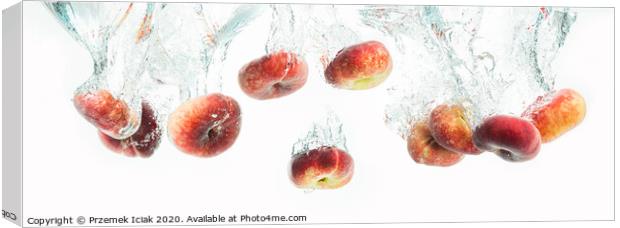 Bunch of doughnut peaches isolated on white backgr Canvas Print by Przemek Iciak