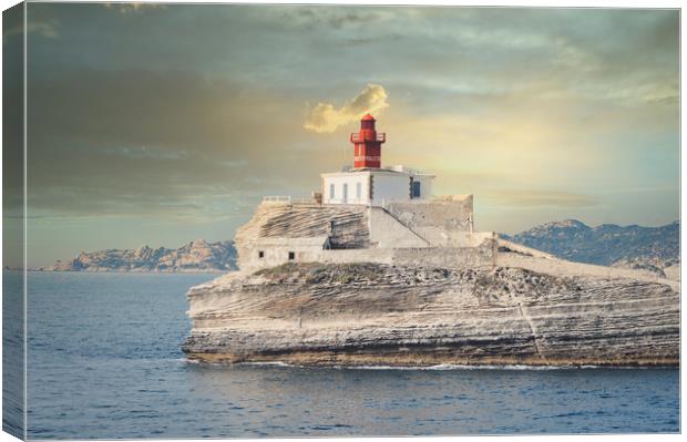 Madonetta lighthouse  Bonifacio Corsica France Canvas Print by federico stevanin