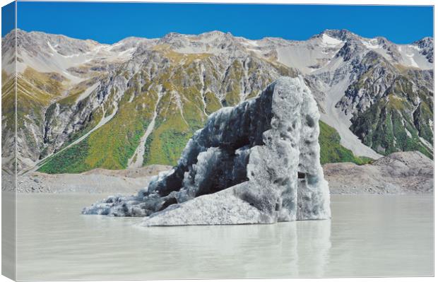 Big iceberg on Mt Cook Tasman Glacier Lake Canvas Print by federico stevanin