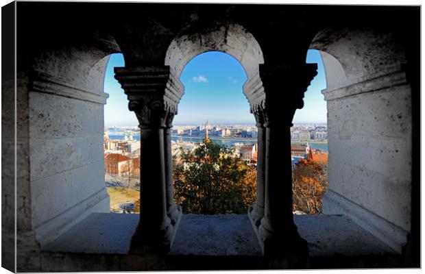 Budapest view from Castle window Canvas Print by federico stevanin