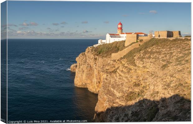 Farol do Cabo de Sao Vicente Lighthouse in Sagres, Portugal Canvas Print by Luis Pina