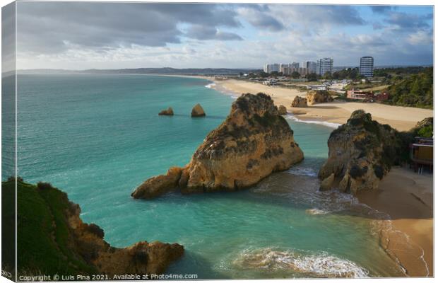 Praia do Alvor beach in Algarve, Portugal Canvas Print by Luis Pina