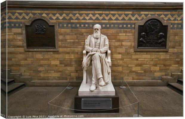 Charles Darwin statue in Natural history museum in London, England Canvas Print by Luis Pina