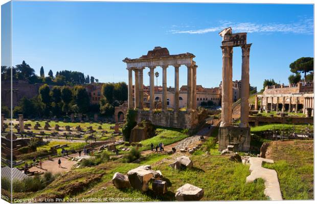 Roman Forum monument in Rome, Italy Canvas Print by Luis Pina
