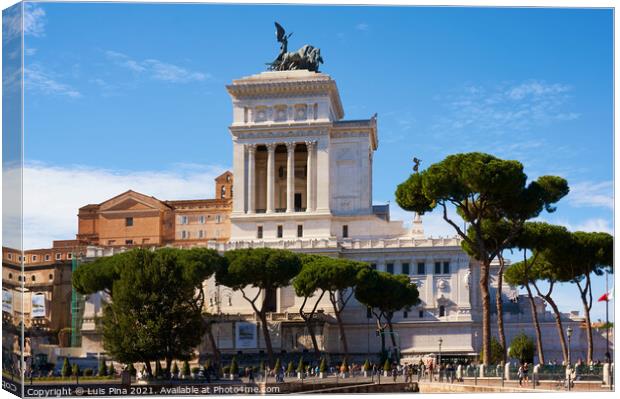 Altar of the Fatherland in Rome, Italy Canvas Print by Luis Pina