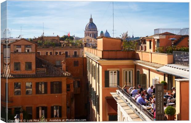 Spanish Steps View Canvas Print by Luis Pina