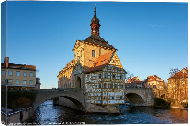 Bamberg Alte Rathaus Old City Hall on a sunny day Canvas Print by Luis Pina