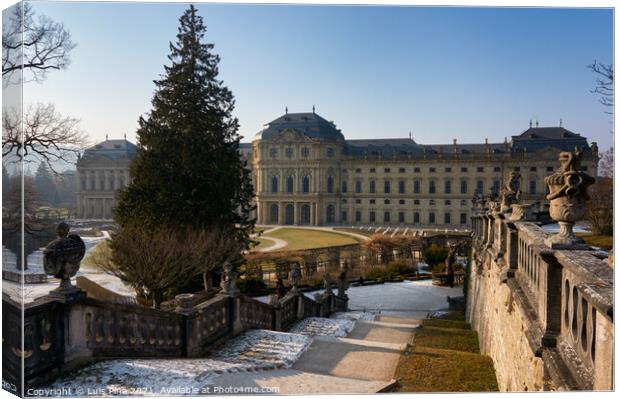 Würzburg Residence with frozen fountain Canvas Print by Luis Pina