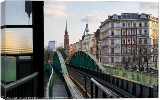 View from a Subway station in Berlin with colorful buildings, in Germany Canvas Print by Luis Pina