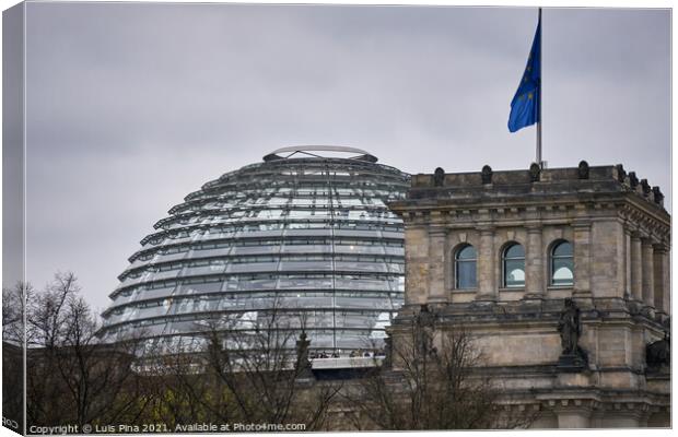 German Bundestag Reichstags Parlament building in Berlin Canvas Print by Luis Pina