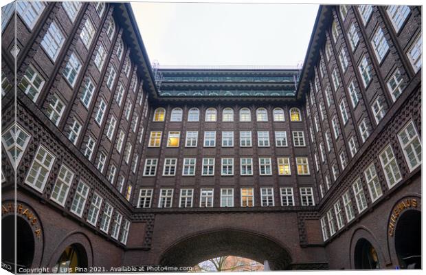 Chilehaus Chile House office building in Hamburg Canvas Print by Luis Pina