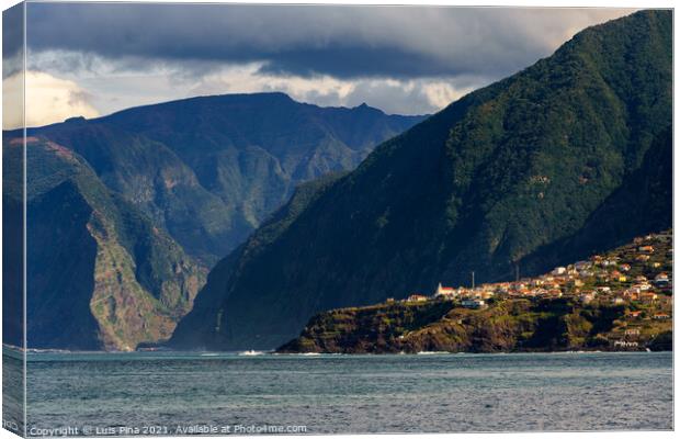 Seixal and São Vicente on the middle of the mountain landscape in Madeira Canvas Print by Luis Pina