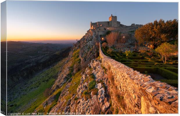 Village of Marvao and castle on top of a mountain in Portugal Canvas Print by Luis Pina