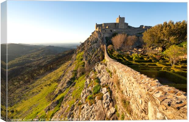 Village of Marvao and castle on top of a mountain in Portugal Canvas Print by Luis Pina