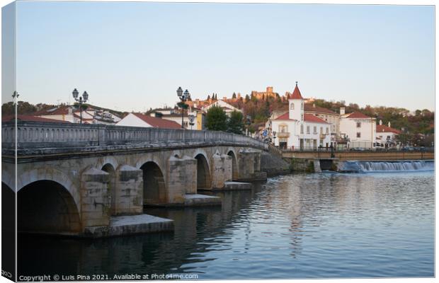 Tomar city view with Nabao river, in Portugal Canvas Print by Luis Pina