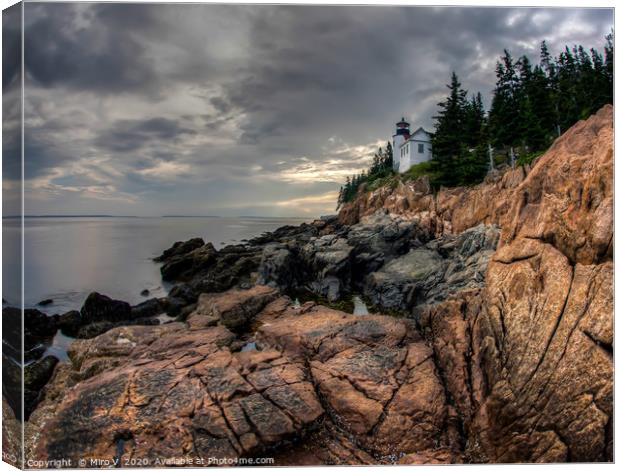 Bass Harbor lighthouse in Acadia NP Canvas Print by Miro V
