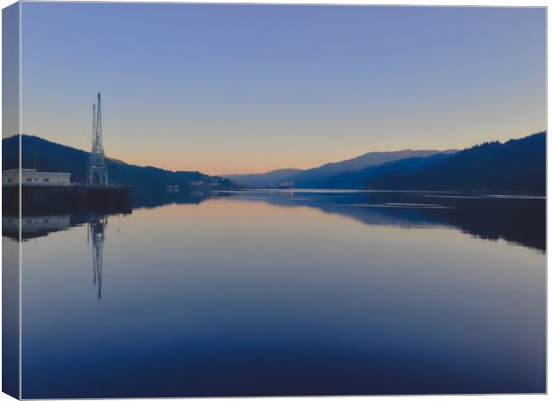 Sunrise at Loch Long, Scotland Canvas Print by Nathalie Naylor