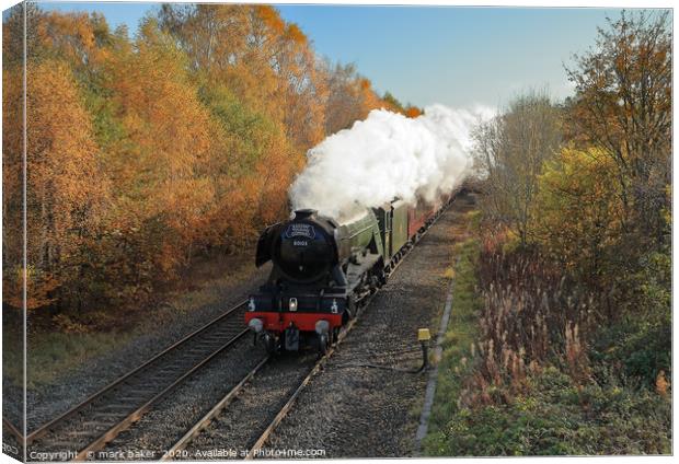Flying Scotsman at speed. Canvas Print by mark baker