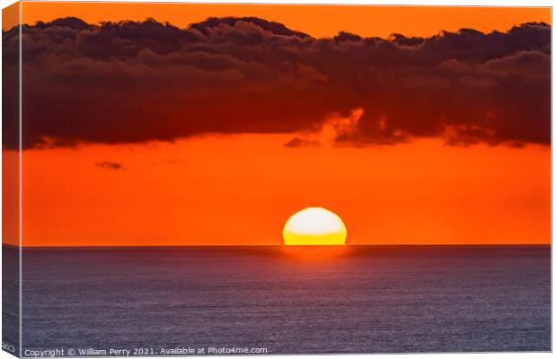 Sunset La Jolla Heights Shores Beach San Diego California Canvas Print by William Perry