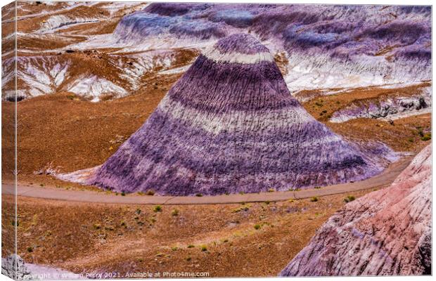 Purple Mountain Blue Mesa Petrified Forest National Park Arizona Canvas Print by William Perry