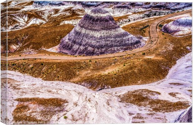 Purple Mountain Painted Desert Petrified Forest National Park Ar Canvas Print by William Perry