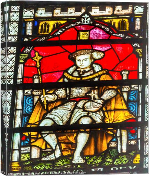 Edward Vi Stained Glass Chapter House Westminster Abbey London E Canvas Print by William Perry