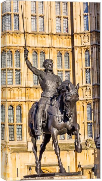 King Richard Lionheart Statue Parliament Westminster London Engl Canvas Print by William Perry