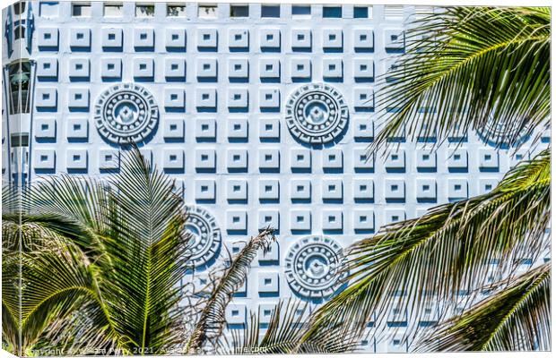 Wall Decorations Building Trees Palm Beach Florida Canvas Print by William Perry