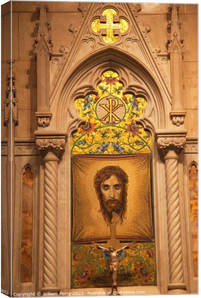 Christ Shrine Crucifix St. Patrick's Cathedral New York City Canvas Print by William Perry