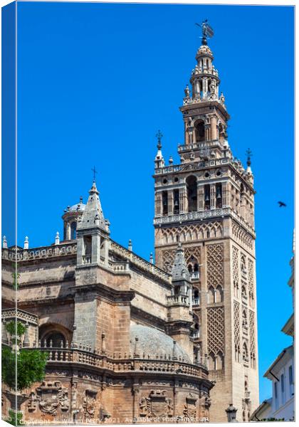 Giralda Bell Tower Seville Cathedral Spain Canvas Print by William Perry