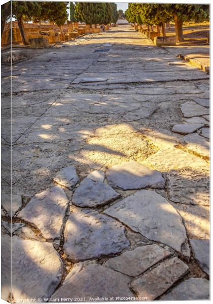 Ancient Road Ruins Italica Roman City Seville Andalusia Spain  Canvas Print by William Perry