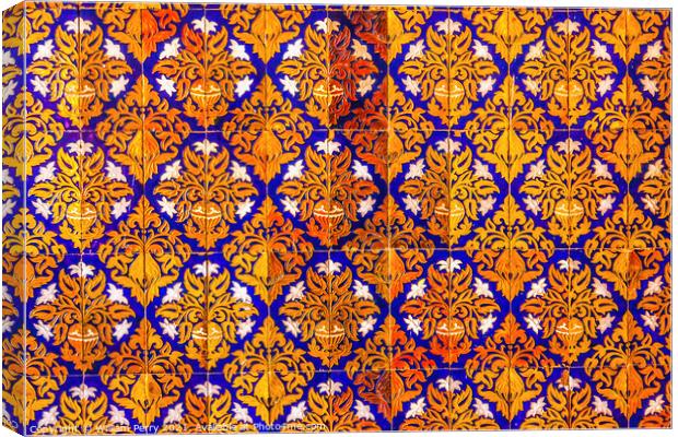 Colorful Tiles Plaza de Espana Square Seville Spain Canvas Print by William Perry