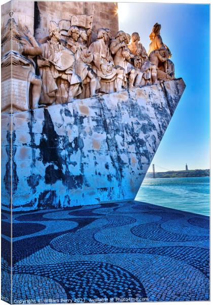 Monument to Diiscoveries Explorers Tagus River Belem Lisbon Port Canvas Print by William Perry