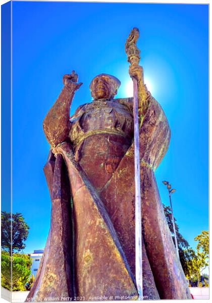 D Jose Alves Correia Da Silva Statue Basilica of Lady Rosary Por Canvas Print by William Perry