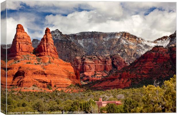 The Nuns Orange Red Rock Canyon Sedona Arizona Canvas Print by William Perry