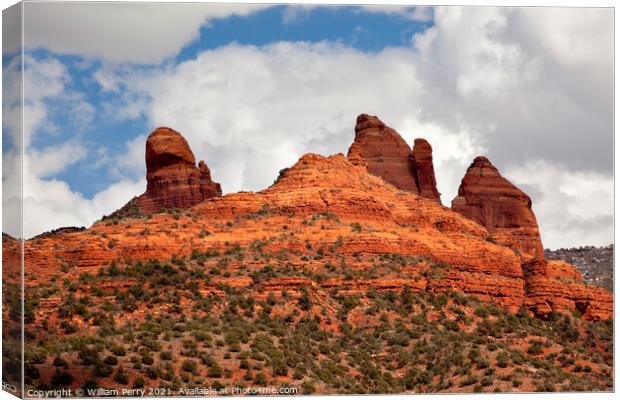 Snoopy Rock Butte Orange Red Rock Canyon Sedona Arizona Canvas Print by William Perry