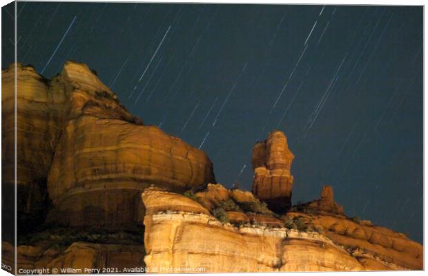Boynton Red Rock Canyon Star Trails Sedona Arizona Canvas Print by William Perry