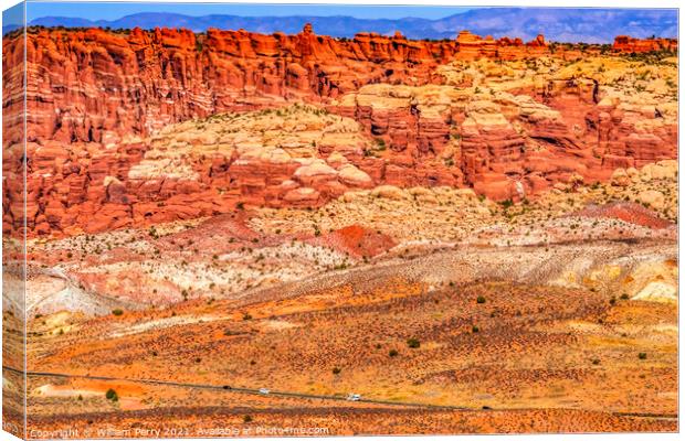 Painted Desert Red Fiery Furnace Arches National Park Moab Utah  Canvas Print by William Perry