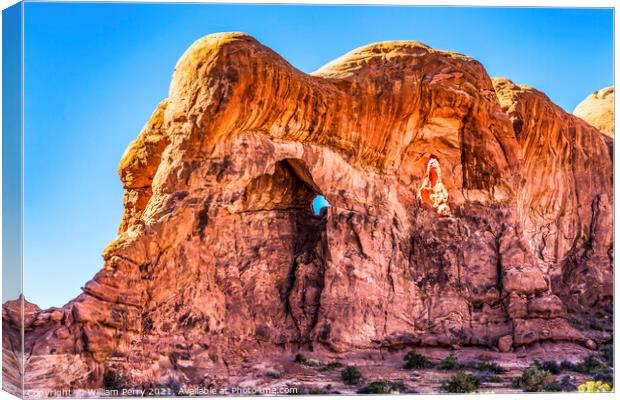 Parade of Elephants Rock Canyon Windows Section Arches National  Canvas Print by William Perry