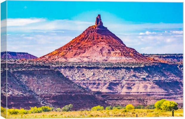 Pink Butte Canyonlands Needles Utah Canvas Print by William Perry