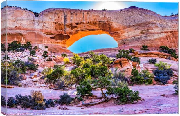 Wilson Arch Rock Canyon Moab Utah  Canvas Print by William Perry