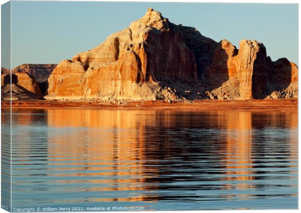 Castle Rock Wahweap Bay Lake Powell Glen Canyon Recreation Area Canvas Print by William Perry